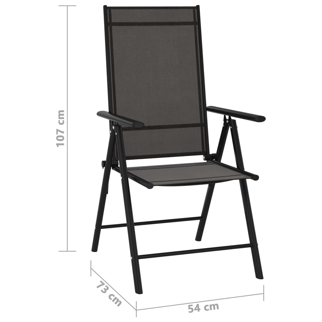 vidaXL Patio Folding Chairs Camping Garden Lawn Chair Aluminum and Textilene-18