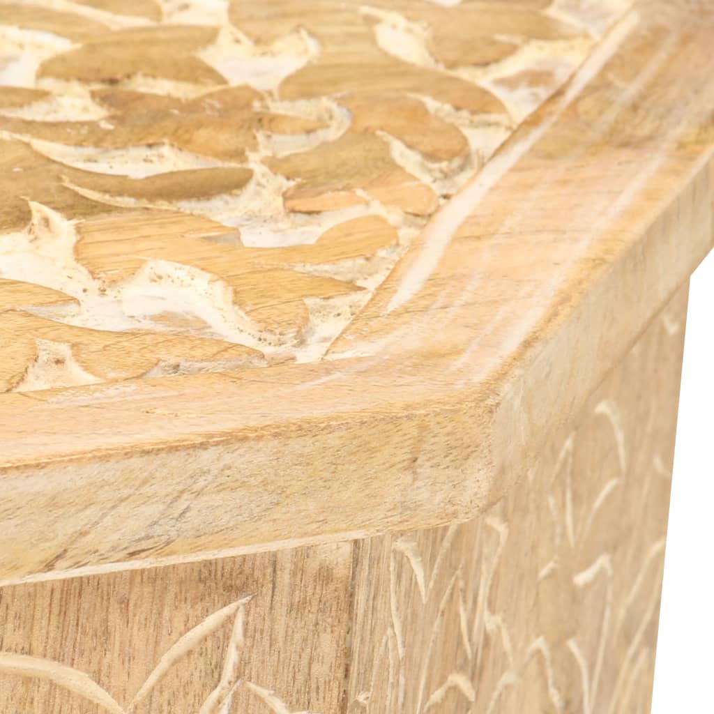 vidaXL Side Table Ø18.9" Solid Mango Wood-5