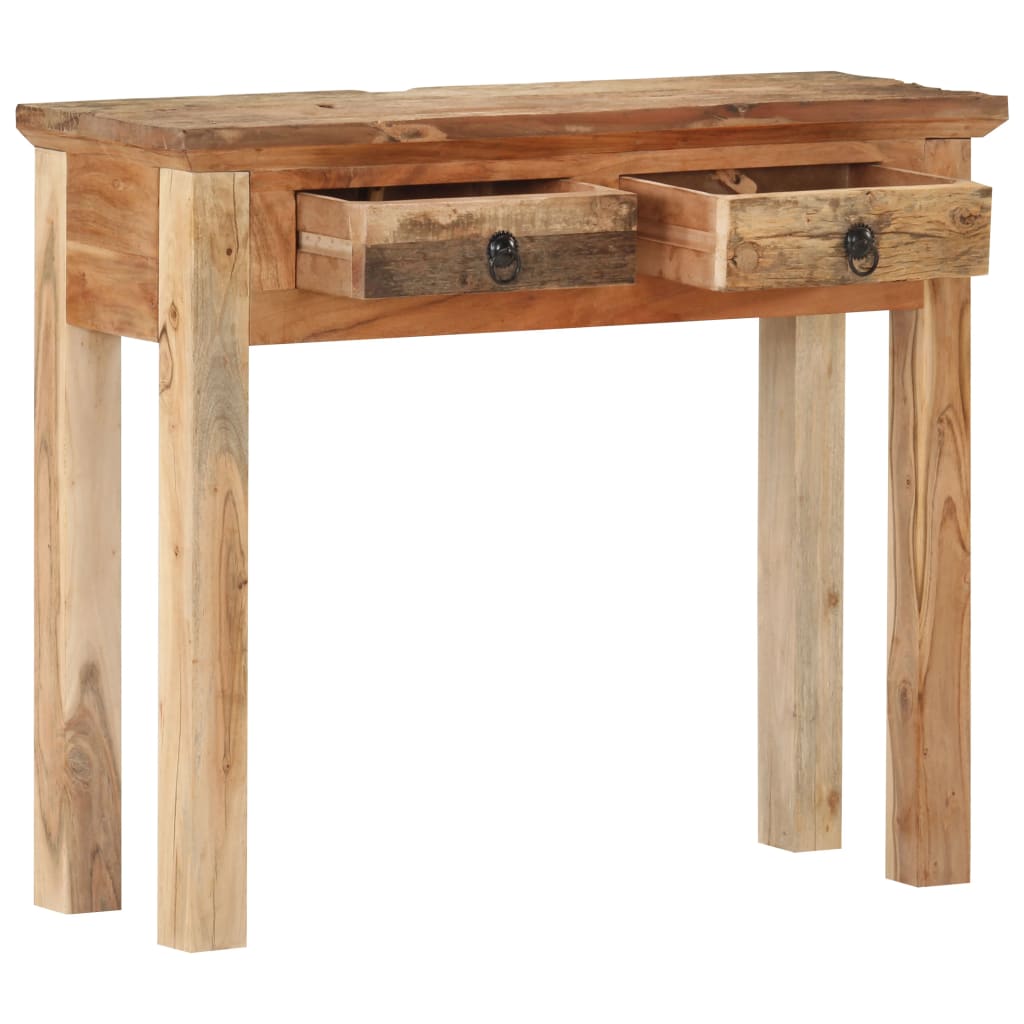 vidaXL Console Table 35.6"x11.8"x29.5" Solid Acacia Wood and Reclaimed Wood-5