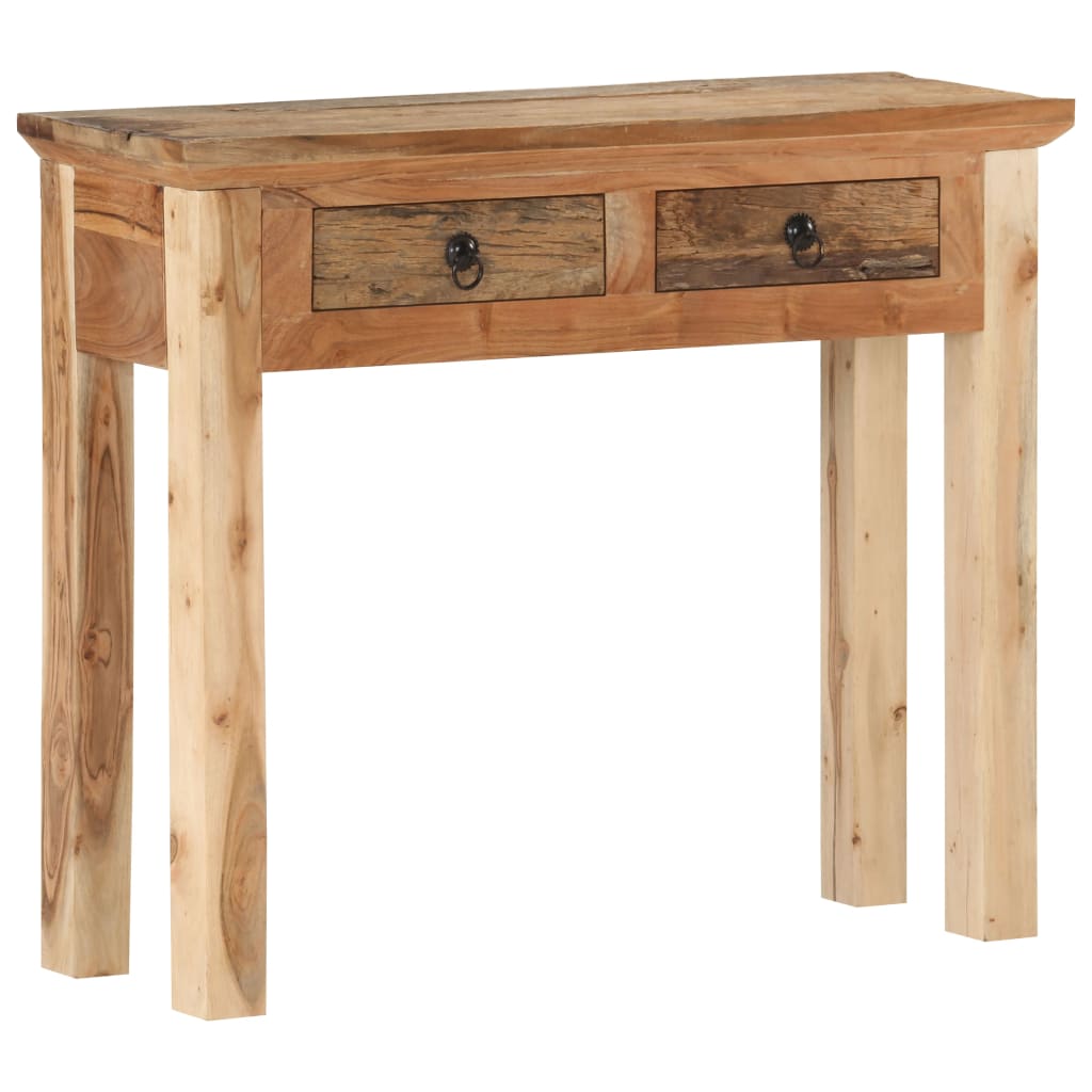 vidaXL Console Table 35.6"x11.8"x29.5" Solid Acacia Wood and Reclaimed Wood-9