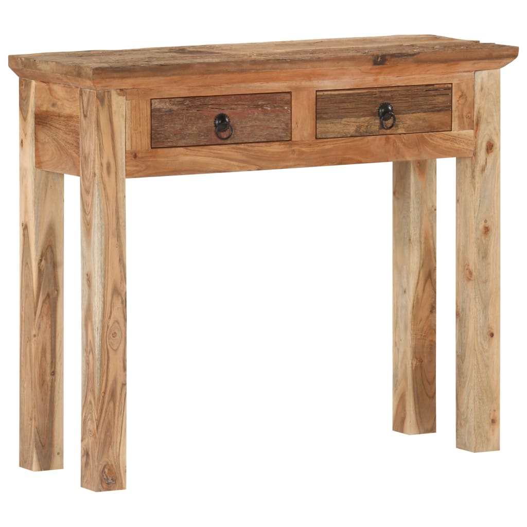 vidaXL Console Table 35.6"x11.8"x29.5" Solid Acacia Wood and Reclaimed Wood-10