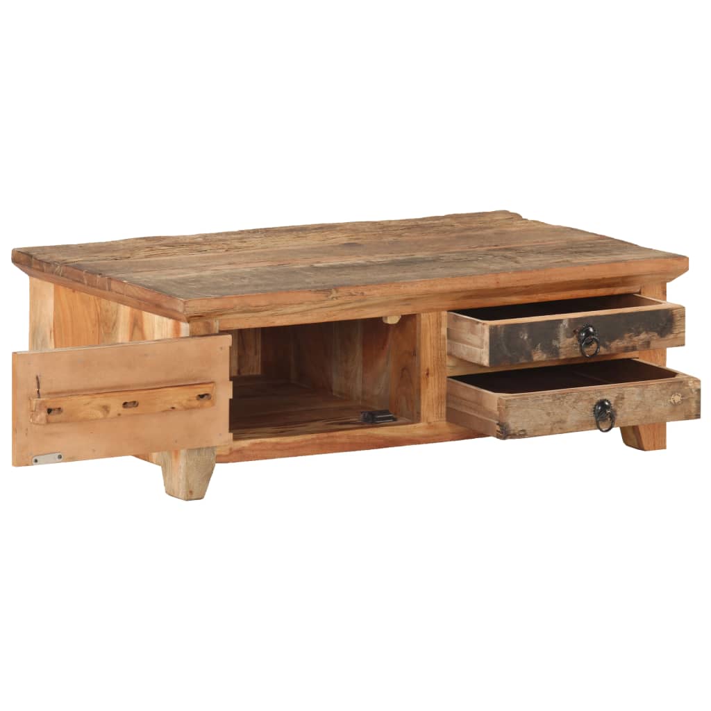 vidaXL Coffee Table 35.4"x19.7"x12.2" Solid Reclaimed Wood-2