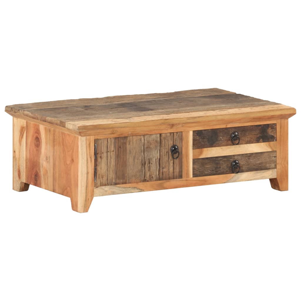 vidaXL Coffee Table 35.4"x19.7"x12.2" Solid Reclaimed Wood-7