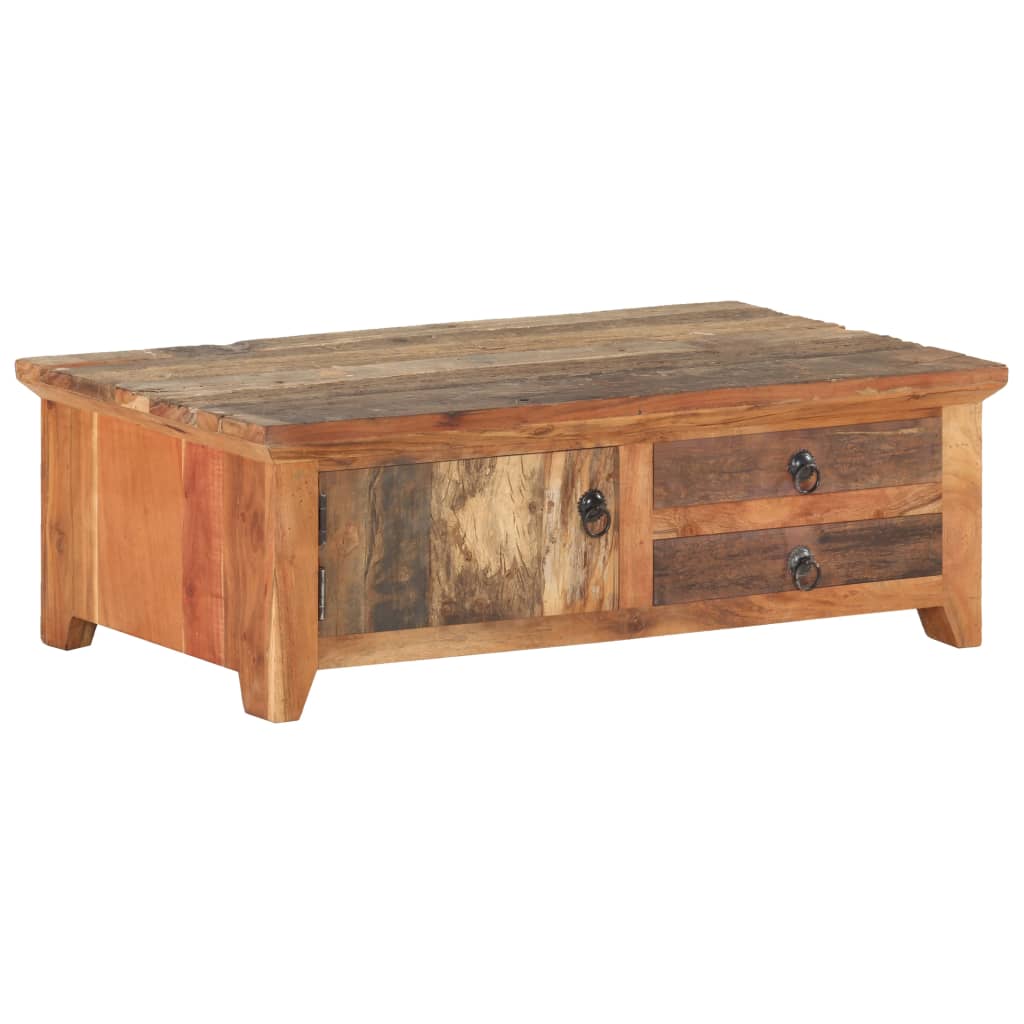 vidaXL Coffee Table 35.4"x19.7"x12.2" Solid Reclaimed Wood-9