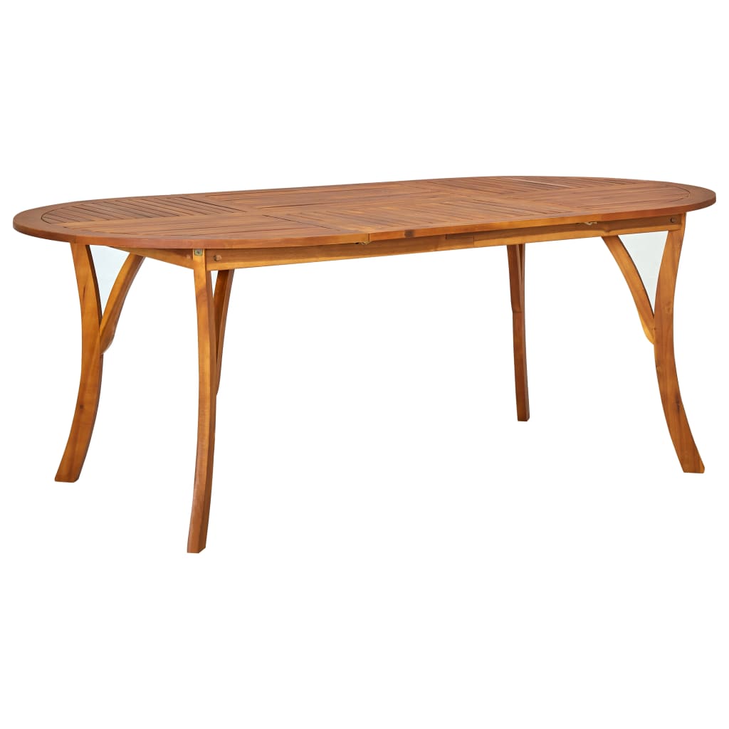 vidaXL Patio Table 79.1"x39.4"x29.5" Solid Acacia Wood-5
