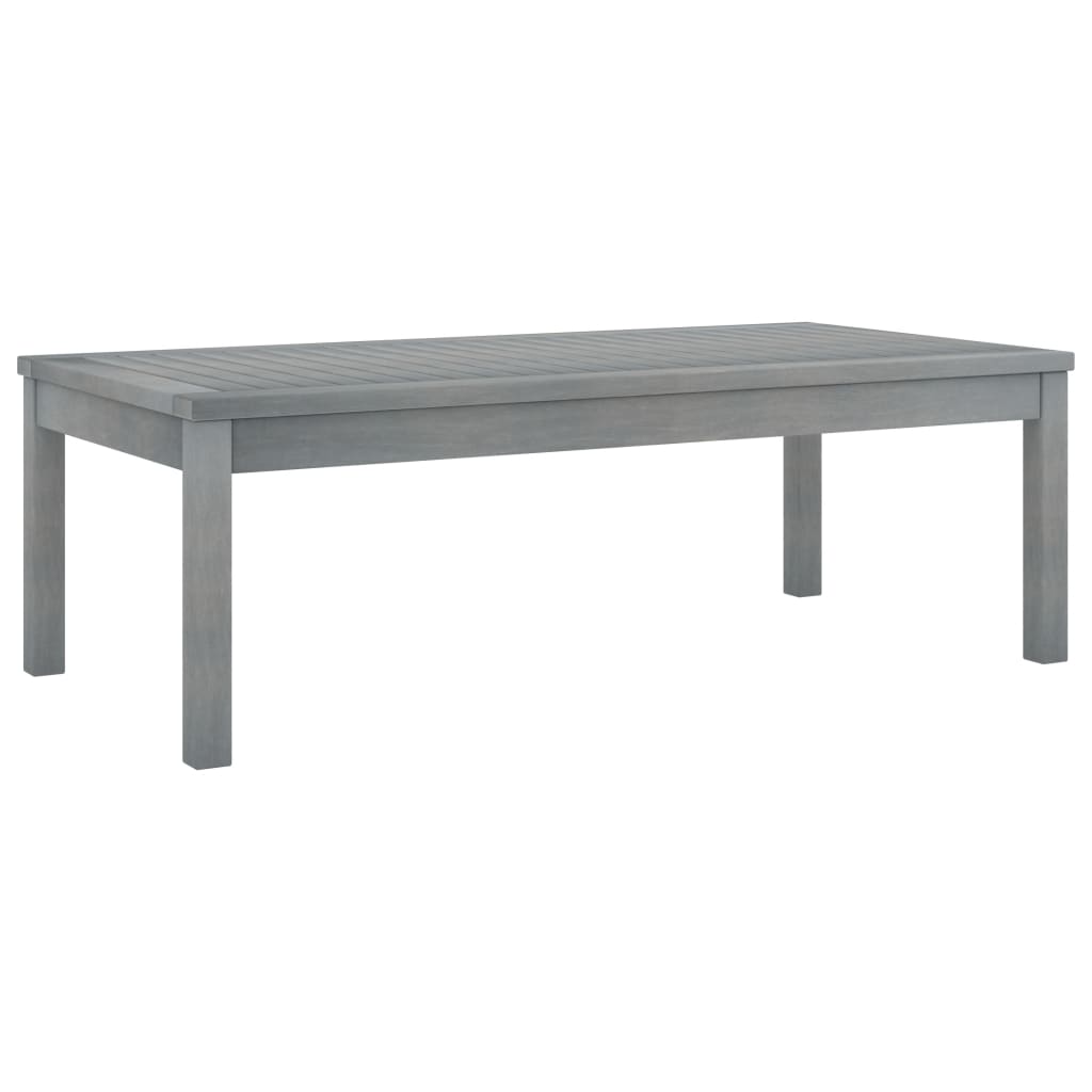 vidaXL Coffee Table 39.4"x19.7"x13" Gray Solid Acacia Wood-1