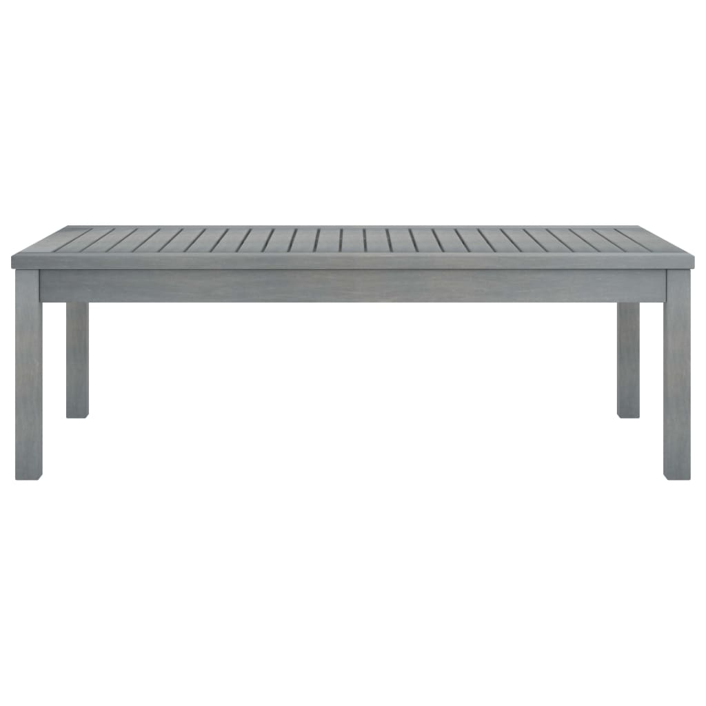 vidaXL Coffee Table 39.4"x19.7"x13" Gray Solid Acacia Wood-3