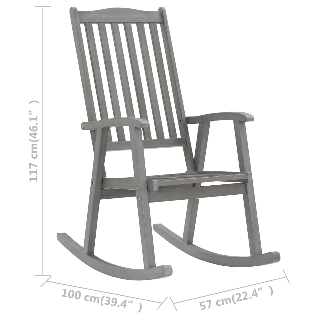 vidaXL Rocking Chair Solid Acacia Wood-9