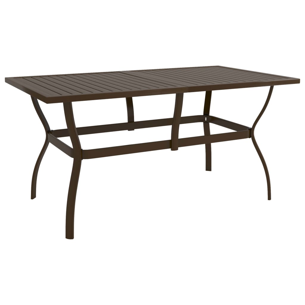 vidaXL Outdoor Dining Table Patio Table Porch Deck Garden Furniture Steel-7