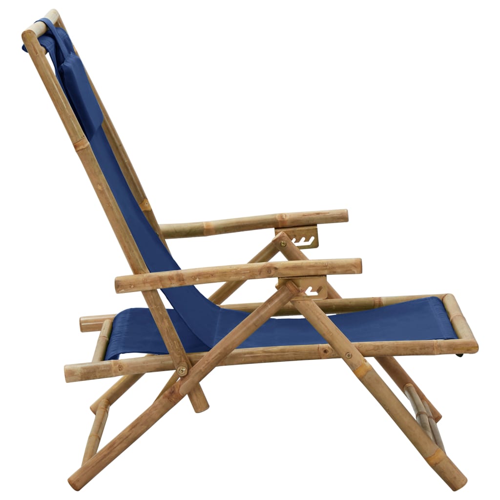 vidaXL Patio Deck Chair Patio Sling Chair with Headrest for Deck Beach Bamboo-10