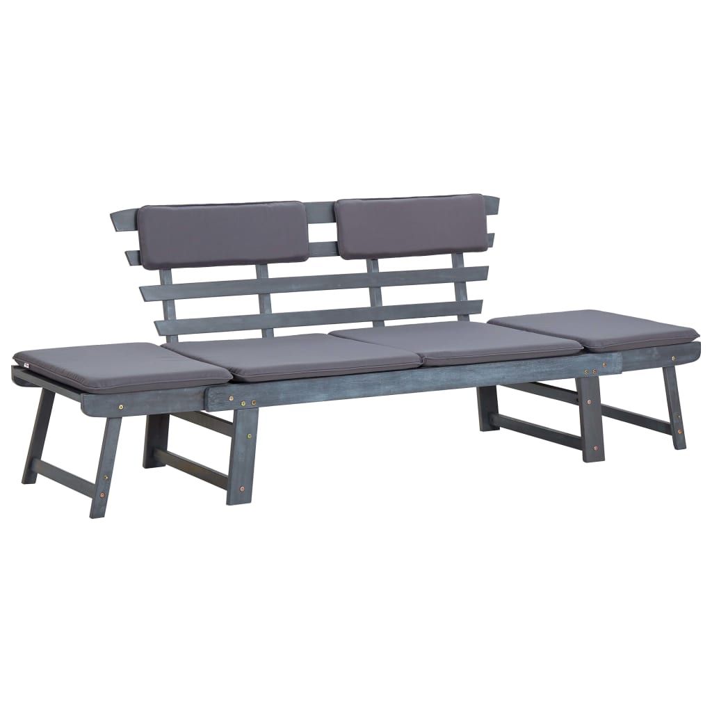 vidaXL Patio Bench Outdoor Garden Bench with Cushions 2-in-1 Solid Wood Acacia-6