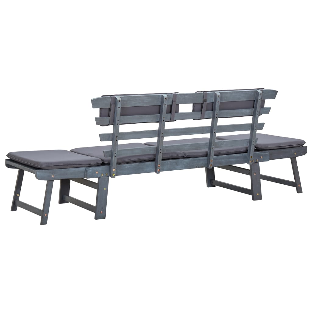 vidaXL Patio Bench Outdoor Garden Bench with Cushions 2-in-1 Solid Wood Acacia-21