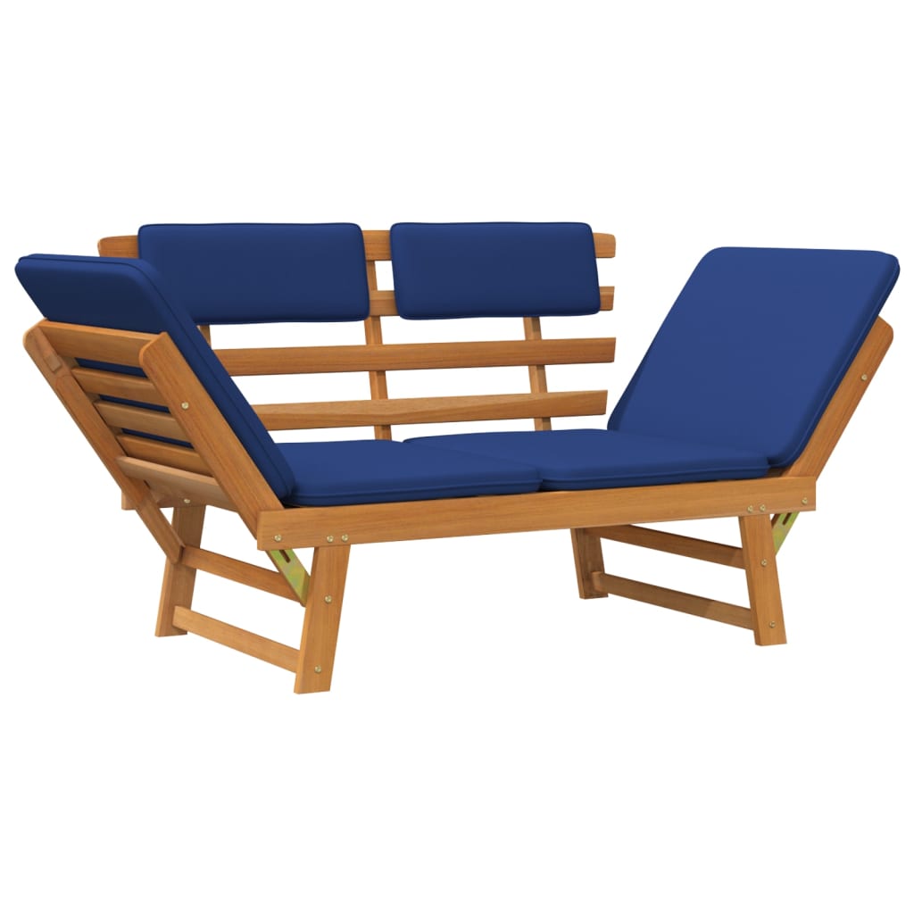 vidaXL Patio Bench Outdoor Garden Bench with Cushions 2-in-1 Solid Wood Acacia-45