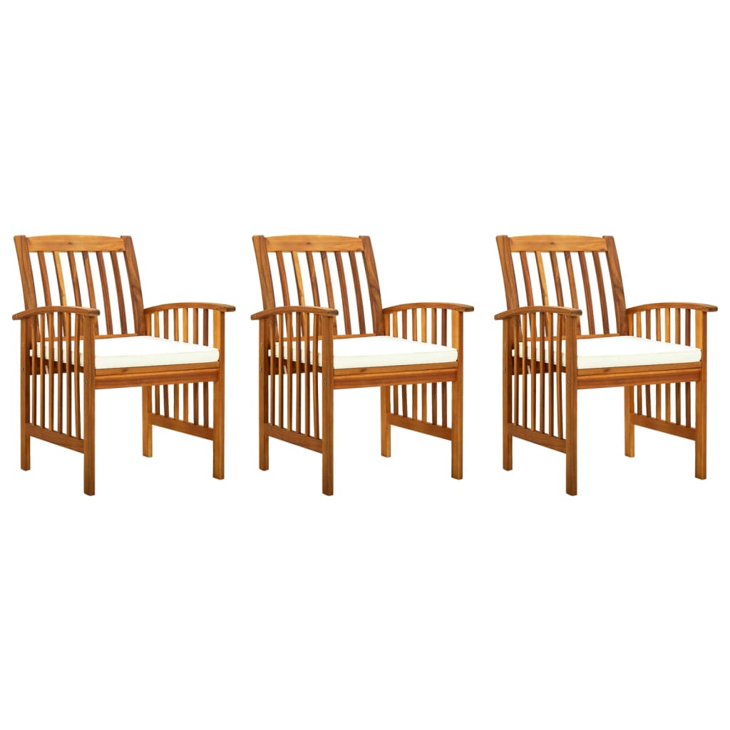vidaXL Patio Dining Chairs Outdoor Patio Chair with Cushions Solid Wood Acacia-10