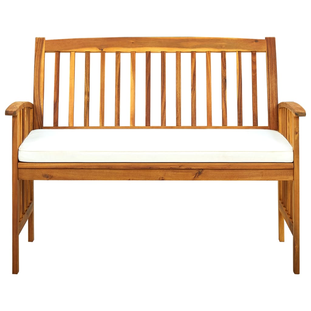 vidaXL Outdoor Patio Bench Garden Park Bench with Cushion Solid Wood Acacia-4