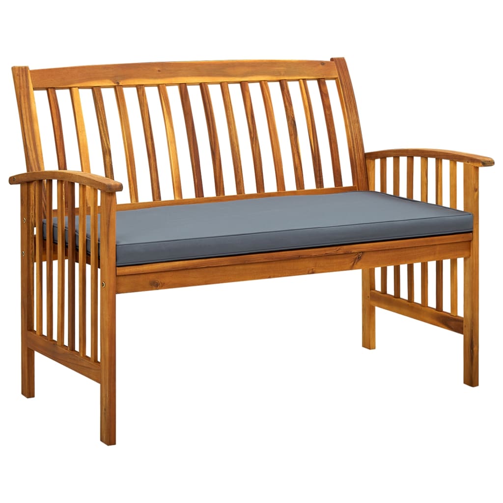 vidaXL Outdoor Patio Bench Garden Park Bench with Cushion Solid Wood Acacia-10