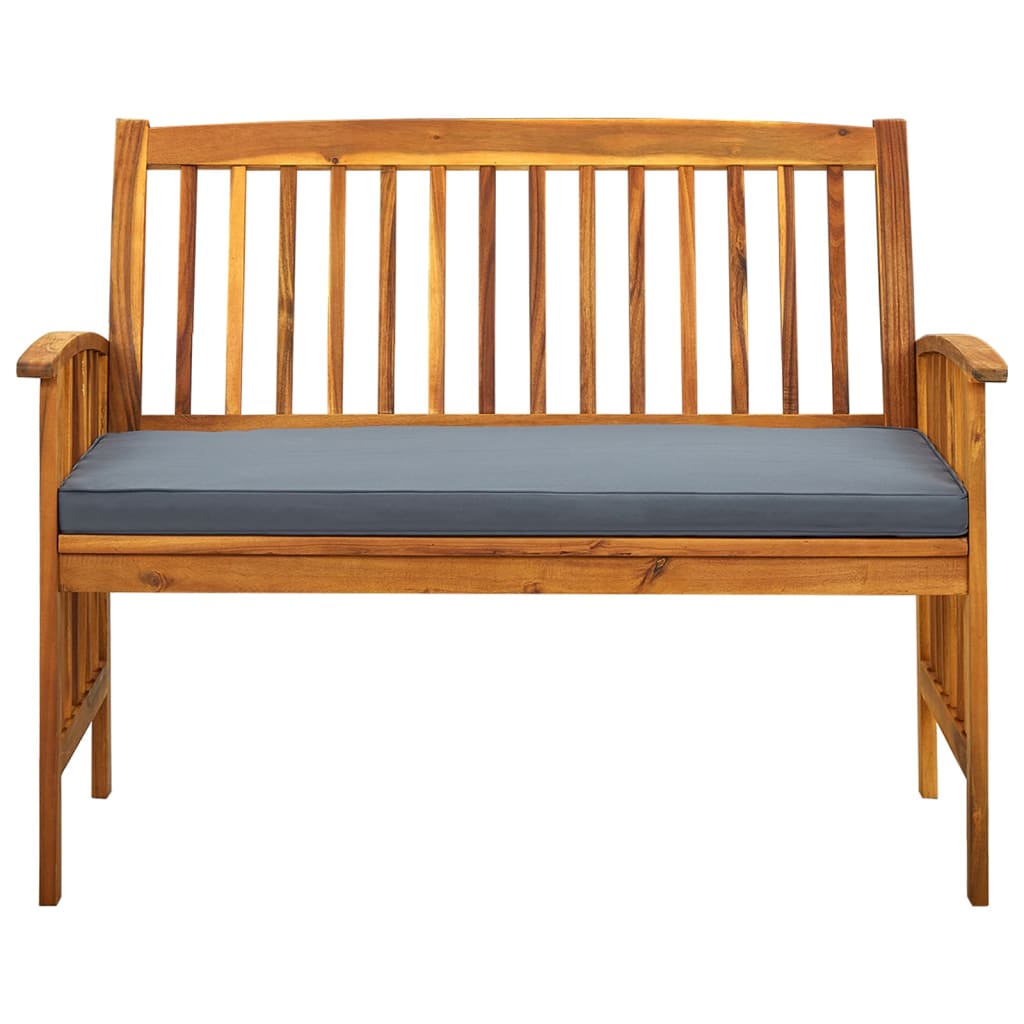 vidaXL Outdoor Patio Bench Garden Park Bench with Cushion Solid Wood Acacia-16