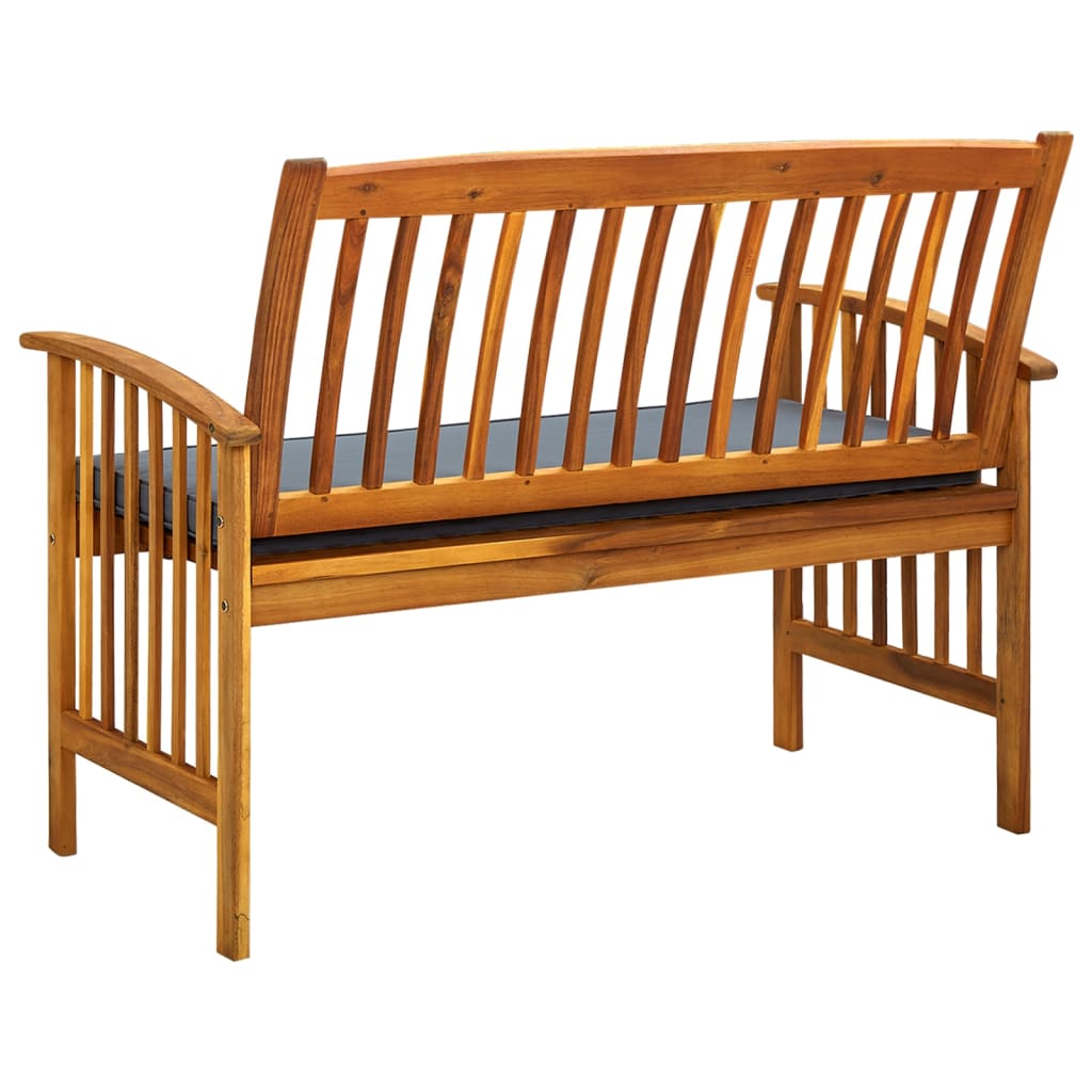 vidaXL Outdoor Patio Bench Garden Park Bench with Cushion Solid Wood Acacia-15