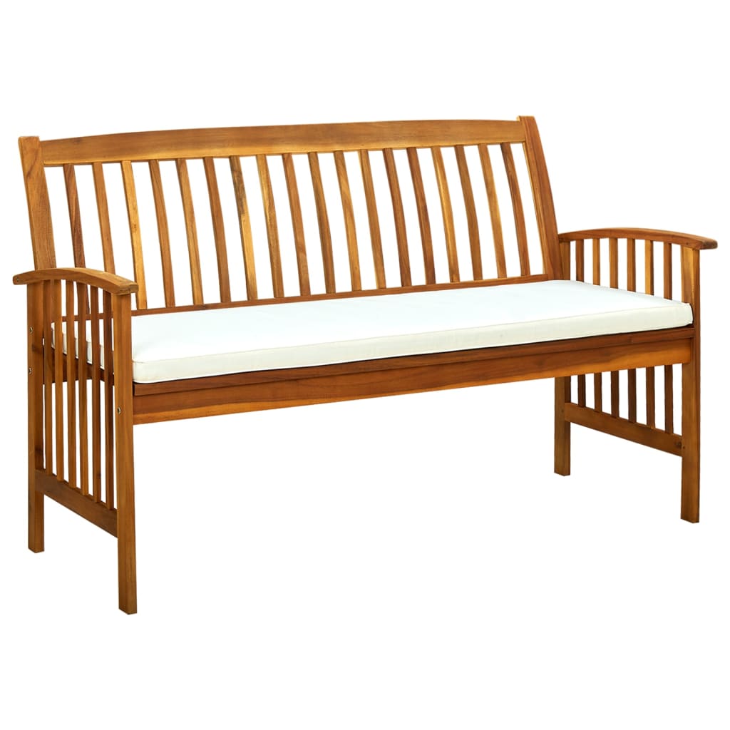 vidaXL Outdoor Patio Bench Garden Park Bench with Cushion Solid Wood Acacia-19