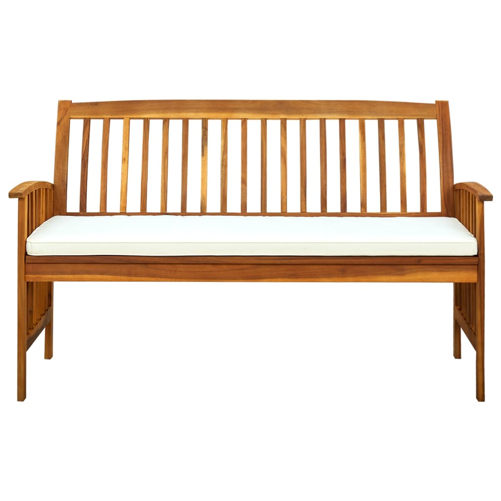 vidaXL Outdoor Patio Bench Garden Park Bench with Cushion Solid Wood Acacia-25