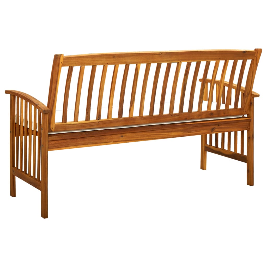 vidaXL Outdoor Patio Bench Garden Park Bench with Cushion Solid Wood Acacia-21