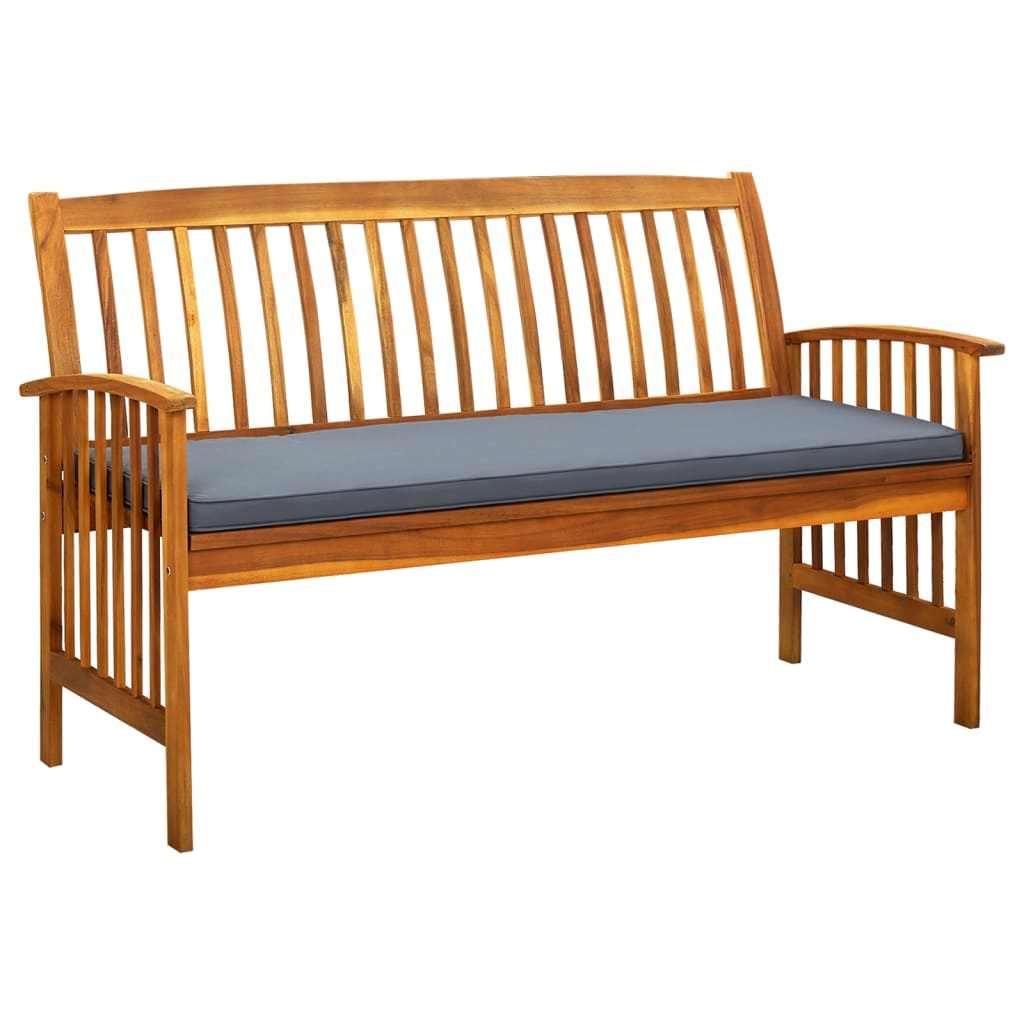 vidaXL Outdoor Patio Bench Garden Park Bench with Cushion Solid Wood Acacia-27