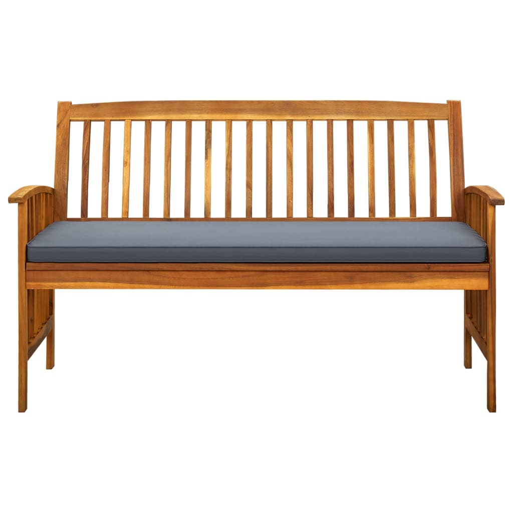 vidaXL Outdoor Patio Bench Garden Park Bench with Cushion Solid Wood Acacia-3