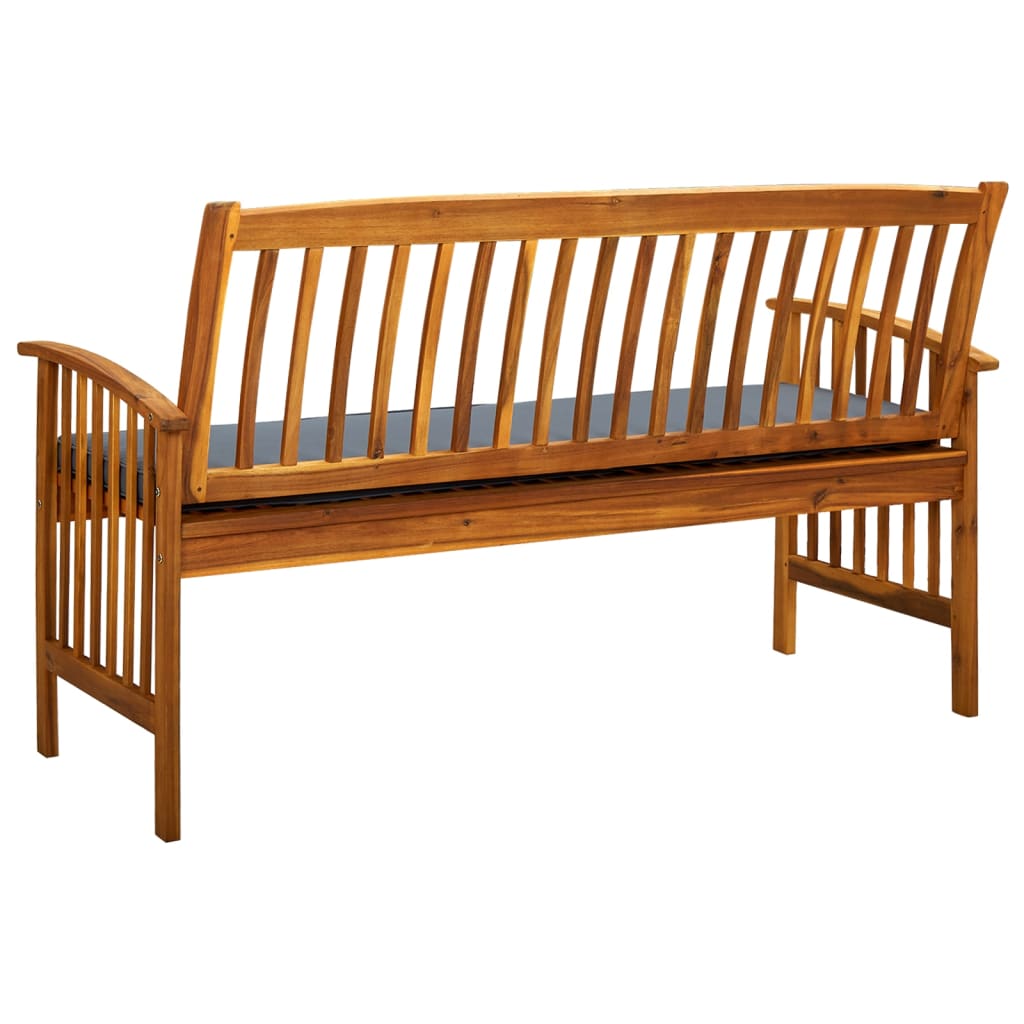 vidaXL Outdoor Patio Bench Garden Park Bench with Cushion Solid Wood Acacia-26