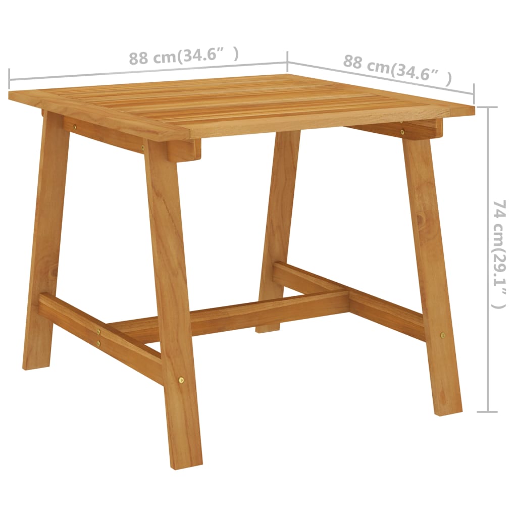 vidaXL Patio Table Outdoor Dining Table Garden Furniture Solid Wood Acacia-4