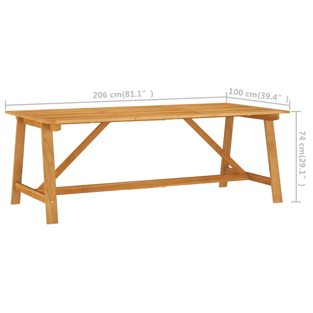 vidaXL Patio Table Outdoor Dining Table Garden Furniture Solid Wood Acacia-9