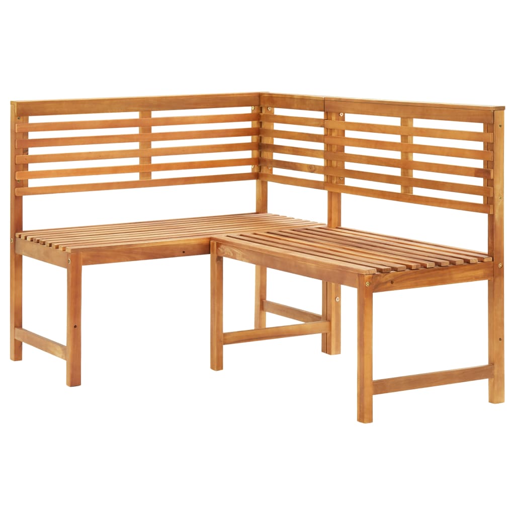 vidaXL Outdoor Corner Bench Side Bench for Patio Garden Solid Wood Acacia-3