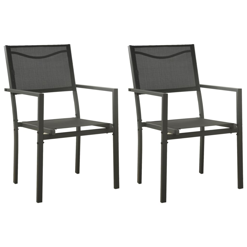 vidaXL Patio Chair Outdoor Seating Patio Furniture Textilene and Steel Black-0