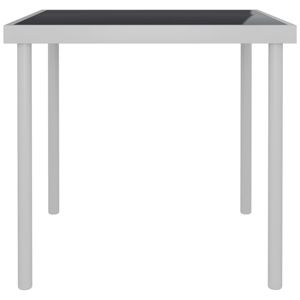 vidaXL Patio Dining Table Glass and Steel Furniture Anthracite/Light Gray-1