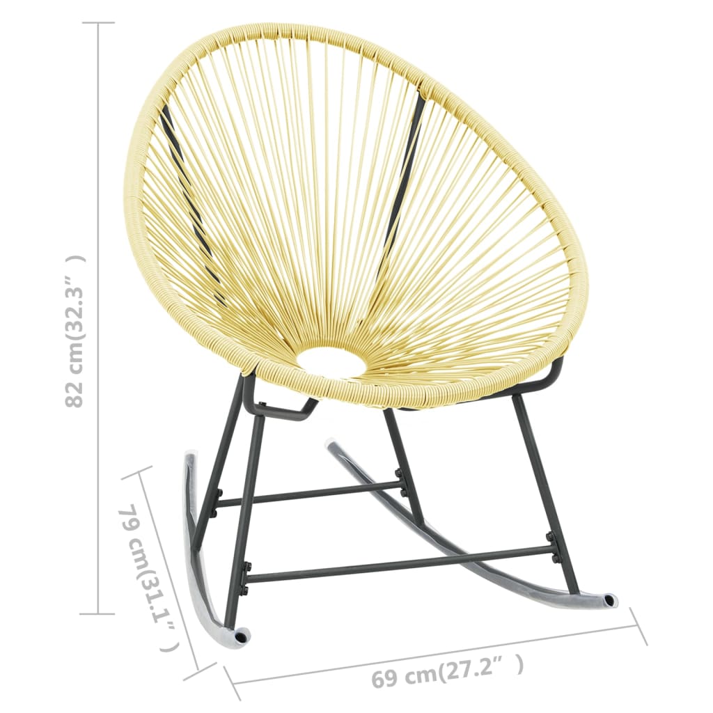 vidaXL Outdoor Acapulco Chair Poly Rattan Beige-4