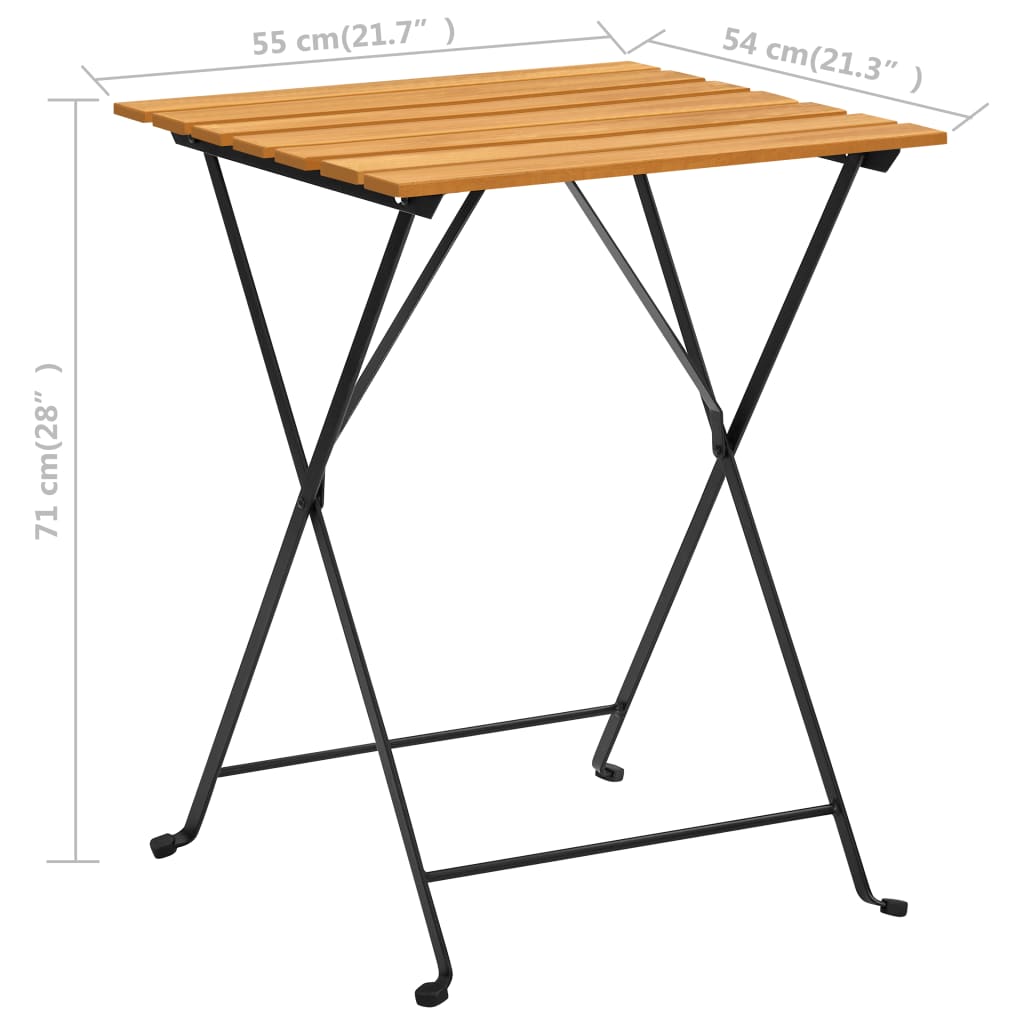 vidaXL Bistro Table 21.7"x21.3"x28" Solid Acacia Wood-7