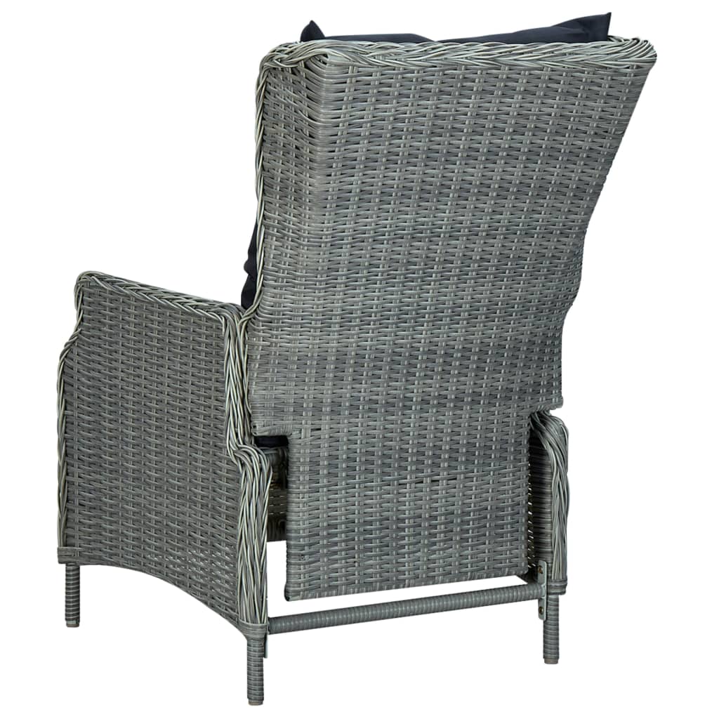 vidaXL Outdoor Recliner Chair Patio Lounge Chair with Cushions Poly Rattan-19