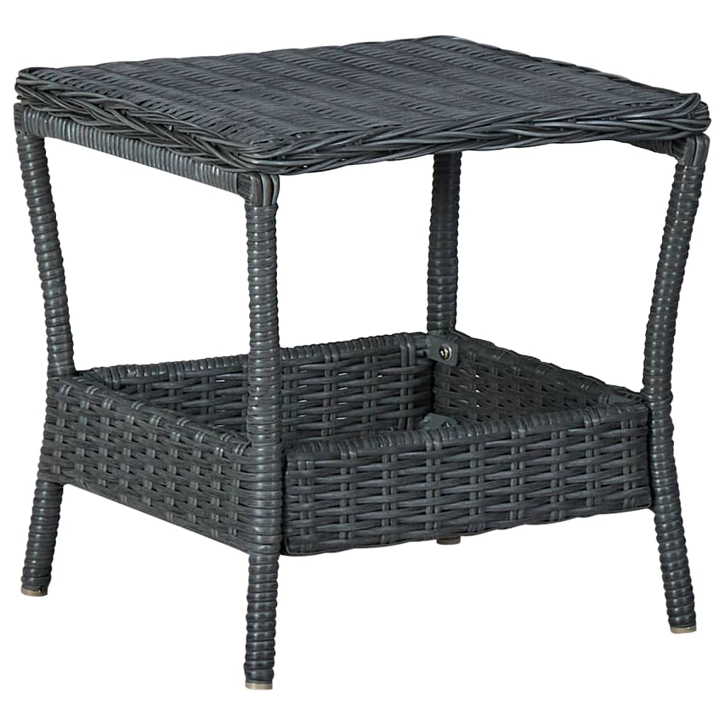 vidaXL Outdoor Side Table Garden Patio Porch End Table with Storage PE Rattan-0