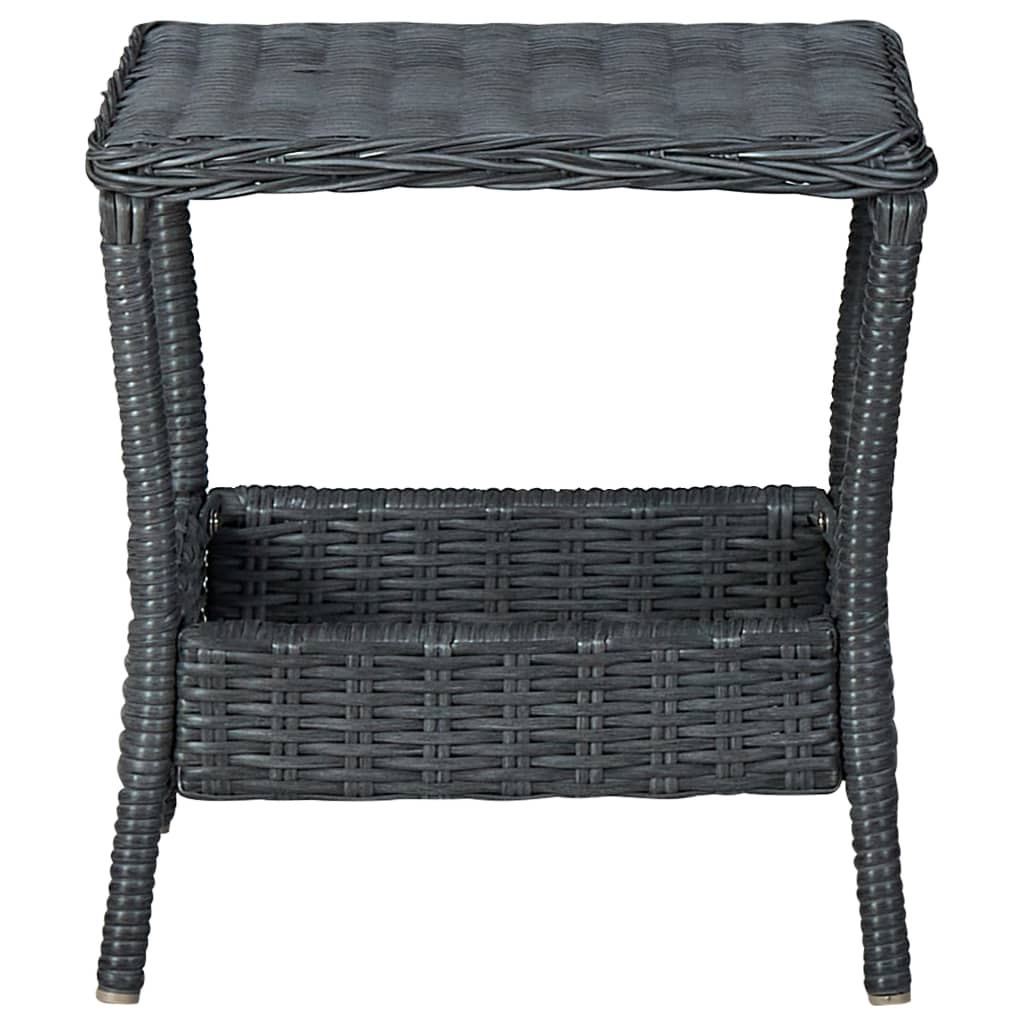 vidaXL Outdoor Side Table Garden Patio Porch End Table with Storage PE Rattan-1