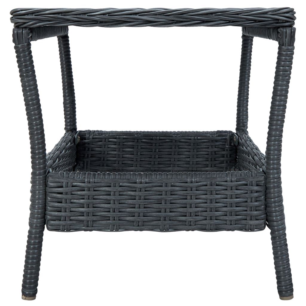 vidaXL Outdoor Side Table Garden Patio Porch End Table with Storage PE Rattan-2