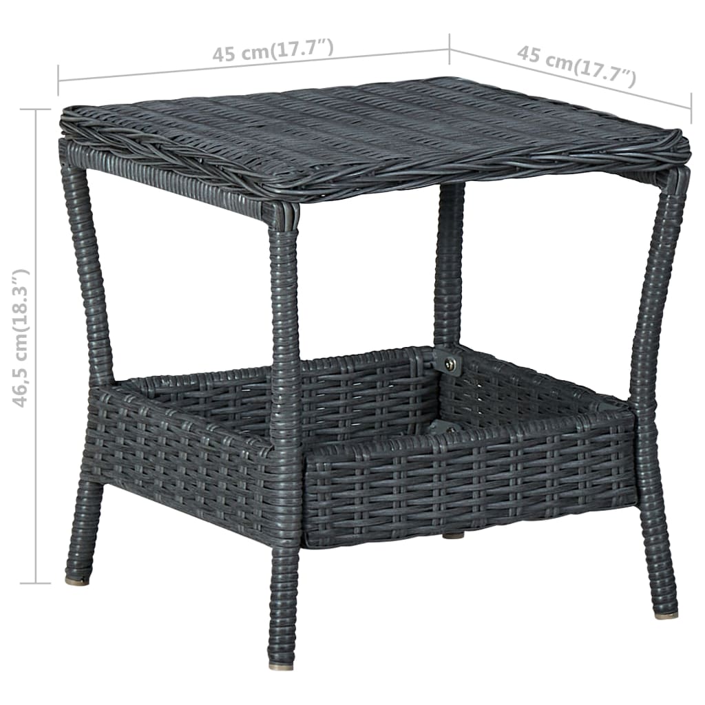 vidaXL Outdoor Side Table Garden Patio Porch End Table with Storage PE Rattan-10