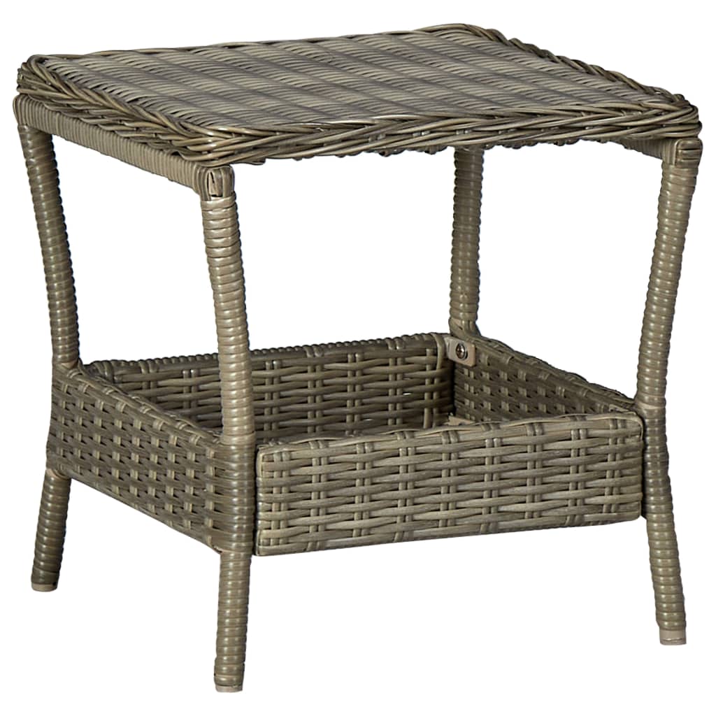 vidaXL Outdoor Side Table Garden Patio Porch End Table with Storage PE Rattan-6