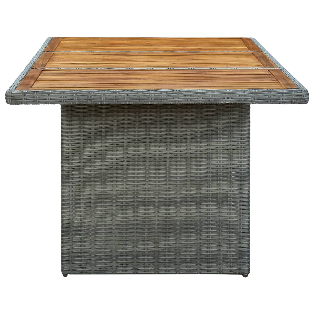 vidaXL Outdoor Dining Table Garden Porch Patio Table with Glass Top PE Rattan-15