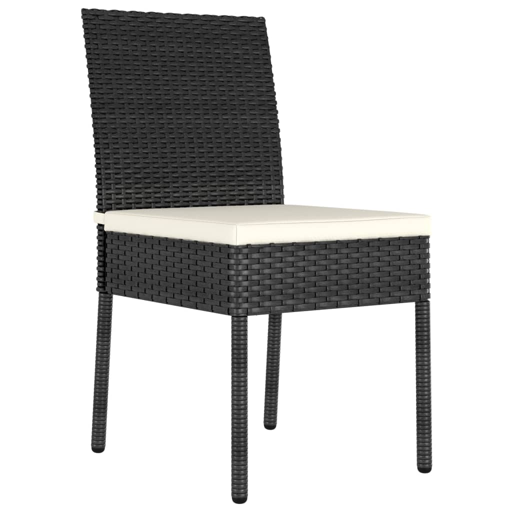 vidaXL Patio Dining Chairs 2 pcs Poly Rattan Black-4
