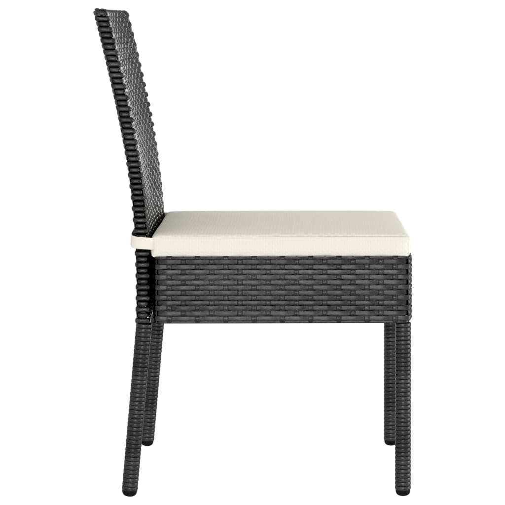 vidaXL Patio Dining Chairs 2 pcs Poly Rattan Black-7