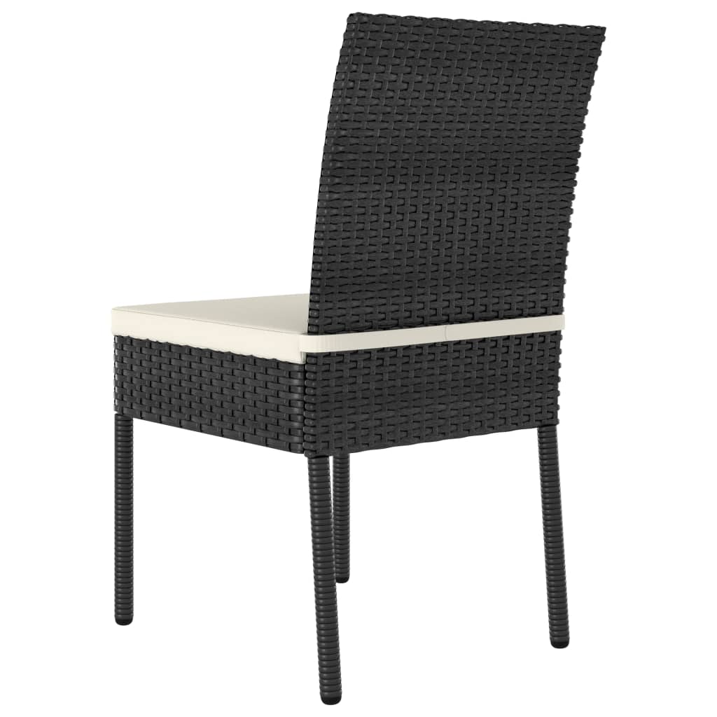 vidaXL Patio Dining Chairs 2 pcs Poly Rattan Black-6
