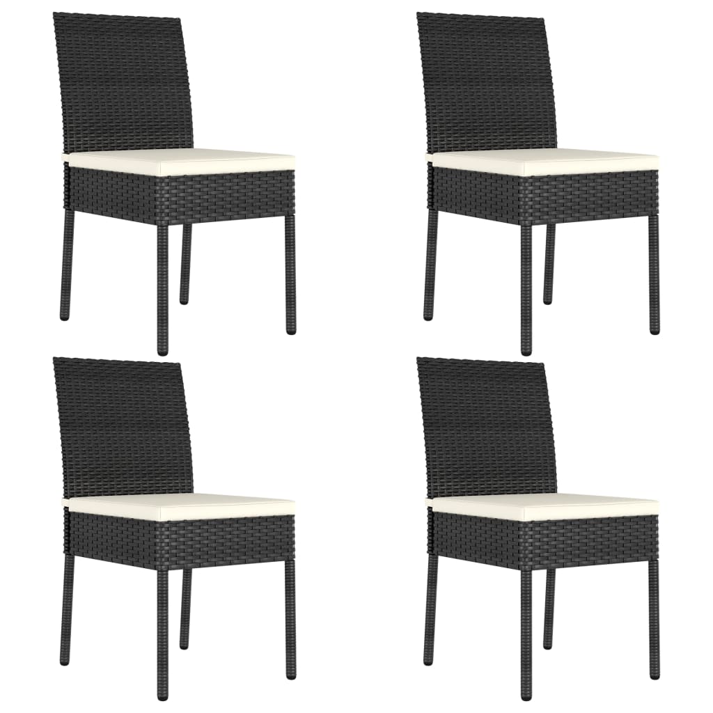 vidaXL Patio Dining Chairs 2 pcs Poly Rattan Black-10