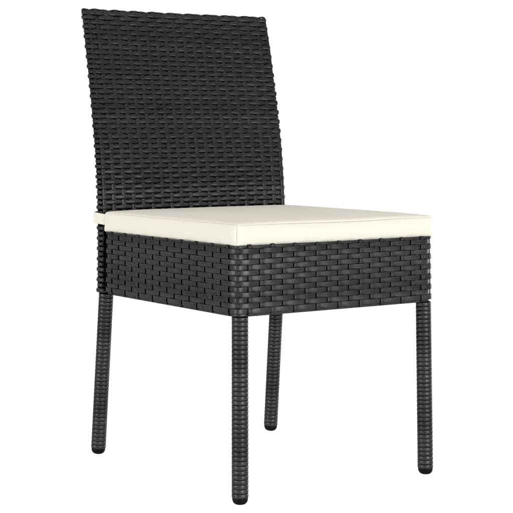 vidaXL Patio Dining Chairs 2 pcs Poly Rattan Black-13