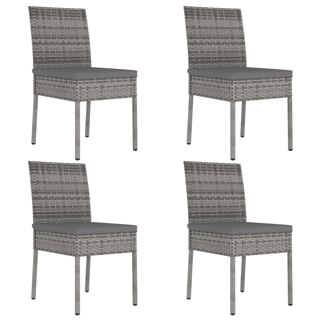 vidaXL Patio Dining Chairs 2 pcs Poly Rattan Black-26