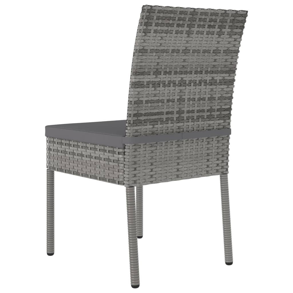 vidaXL Patio Dining Chairs 2 pcs Poly Rattan Black-23