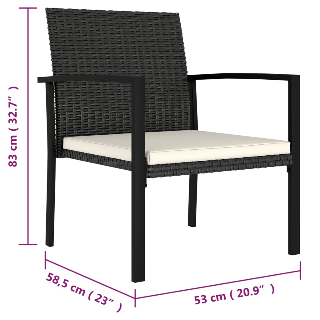 vidaXL Modern Dining Chairs Outdoor Patio Rattan Dining Chair Poly Rattan-6